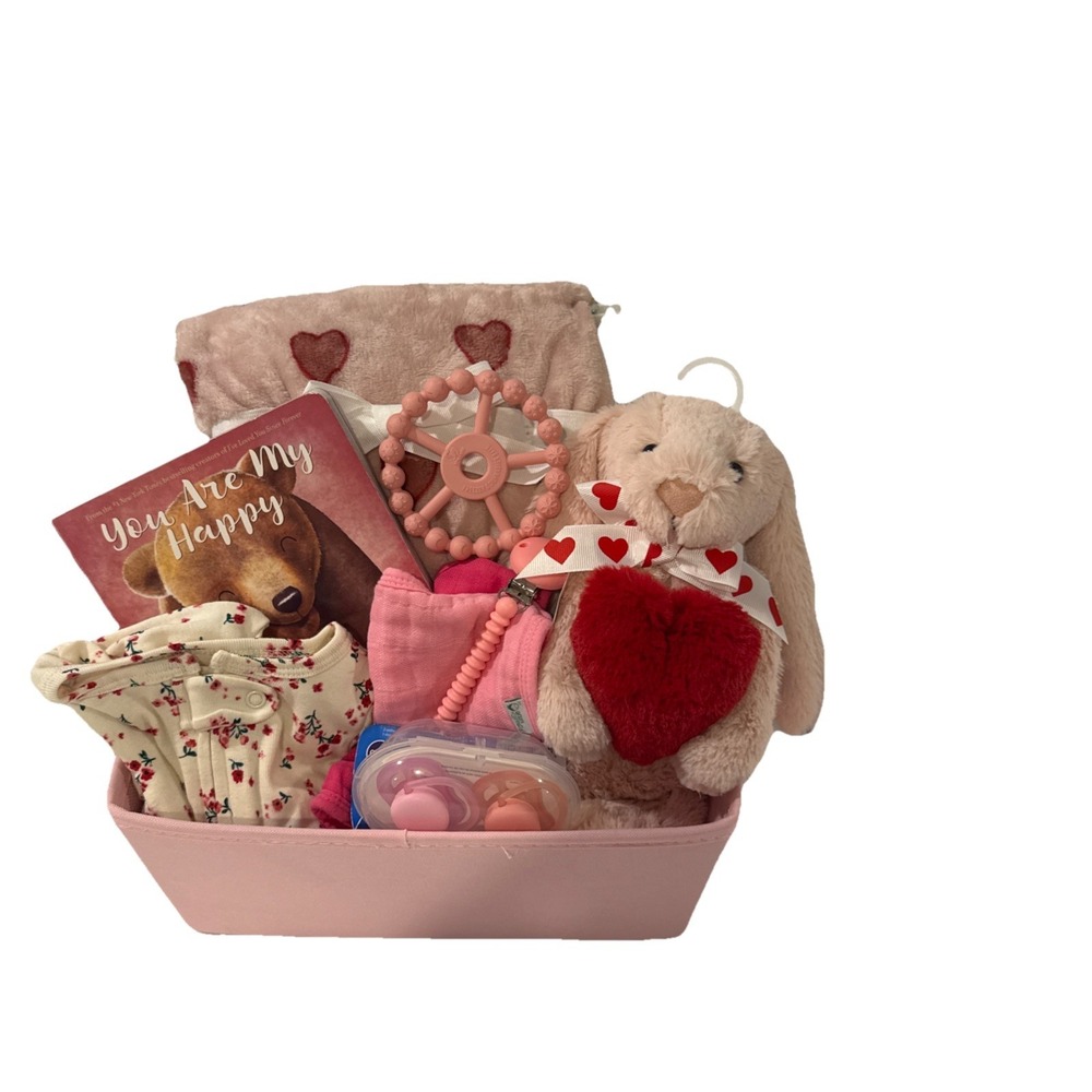 Baby Shower Gift Basket For Girl & New Mom Blanket‎ Plush Book Outfit Essentials